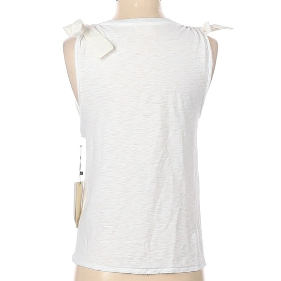 NWT NATION LTD White cotton crewneck tank with bow details - Picture 2 of 2